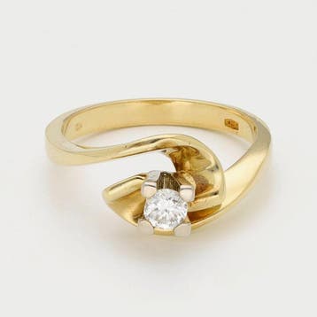 Ring - 18 karaat Geel goud Diamant (Natuurlijk), Sieraden, Tassen en Uiterlijk, Ringen, Nieuw