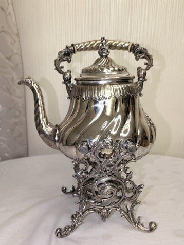 WMF - Theepot - met rechaud - Neusilber/Alpacca verzilverd