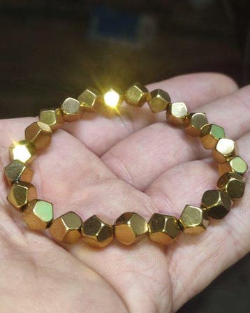 Prachtige pyrietarmband in geschenkdoos Gratis verzending -