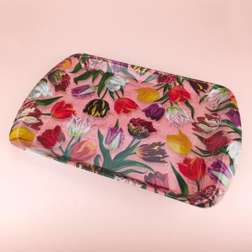 Dienblad melamine 36x24 cm pretty tulips - roze, Ophalen of Verzenden, Nieuw