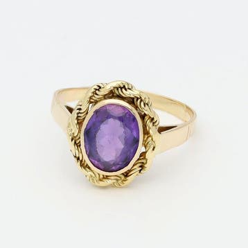 Ring - 18 karaat Geel goud Saffier, Sieraden, Tassen en Uiterlijk, Ringen, Nieuw