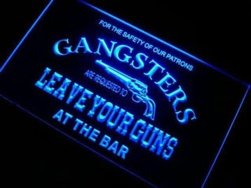 Gangsters leave neon bord lamp LED cafe verlichting reclame, Verzenden, Nieuw