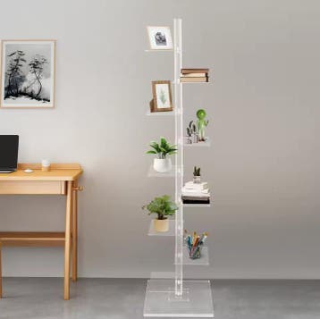 Transparante Hoekboekenkast – 9 Lagen Acryl Opbergrek Modern, Verzenden, Nieuw