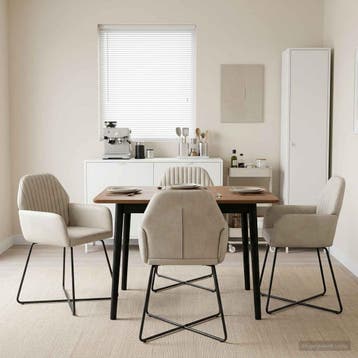vidaXL Eettafelstoelen 4 st fluweel Crèmekleurig 55 x 50 x, Huis en Inrichting, Stoelen, Verzenden, Nieuw