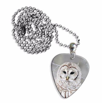 Plectrum ketting of sleutelhanger van een witte Uil, Verzamelen, Ophalen of Verzenden, Nieuw