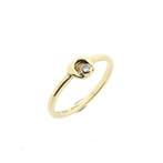 Gouden ring met diamant; 0,05 ct., Gebruikt, Overige kleuren, Ophalen of Verzenden, 17 tot 18