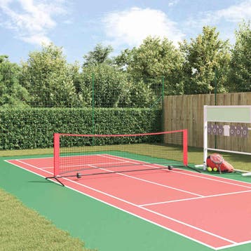 vidaXL Tennisnet Zwart en Rood 301 x 90,5 x 87 cm Polyester, Verzenden, Nieuw