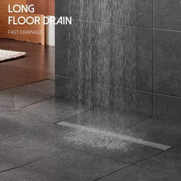 Zwarte Lineaire Douche Vloerafvoer RVS Geborsteld, Verzenden, Nieuw