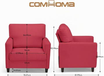 Fauteuil met armleuning - Relaxfauteuil - Relaxstoel -Rood -, Verzenden, Zo goed als nieuw