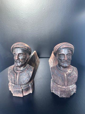 Openhaard accessoire - Antiek Frans gietijzeren haardijzers