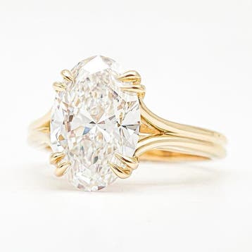Ring - 18 karaat Geel goud - 4.36ct. tw. Diamant (Lab-grown), Nieuw