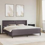 vidaXL Bedframe met matras Grijs 200 x 200 cm Kunstleer, Verzenden, Nieuw