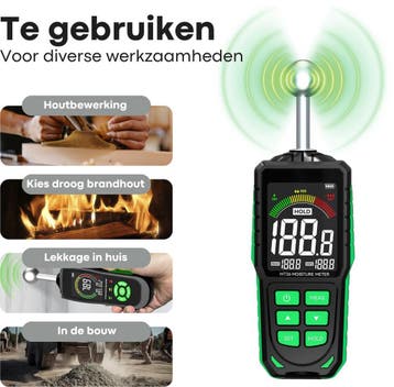 Membeli Vochtmeter - Contactloos &amp; Oplaadbaar - Hout, Doe-het-zelf en Verbouw, Meetapparatuur, Ophalen of Verzenden, Nieuw