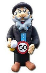Opblaasbare Abraham 50 pop leuk voor in de tuin, Ophalen, Nieuw, Verjaardag