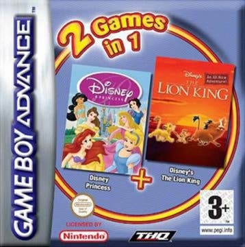 2 Games in 1 Disney Princess + Disney Lion King in Doos, Spelcomputers en Games, Ophalen of Verzenden, Zo goed als nieuw