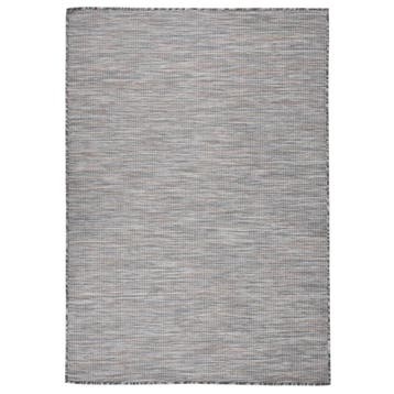 vidaXL Buitenkleed platgeweven 140x200 cm bruin en blauw, Verzenden, Nieuw, Zwart