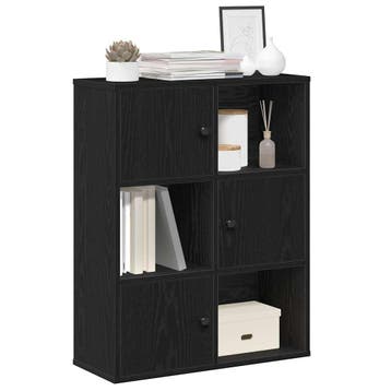vidaXL Boekenkast 60x24x76,5 cm bewerkt hout zwart, Verzenden, Nieuw, Overige houtsoorten