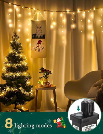 LED Lichtgordijn - Kerstversiering  - Kerstverlichting - 100, Verzenden, Zo goed als nieuw