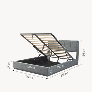 Tweepersoonsbed Tröstiar met matras en LED 140x200 cm antrac, Verzenden, Nieuw