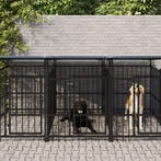 vidaXL Hondenkennel met dak 5,63 m² staal, Verzenden, Nieuw