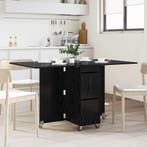 vidaXL Eettafel 2 pcs 140 x 80 x 77 cm Bewerkt hout Zwart, Verzenden, Nieuw