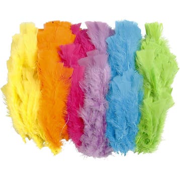 Veren, L: 11-17 cm, diverse kleuren, 144 bol/ 1 doos, Hobby en Vrije tijd, Knutselen, Nieuw