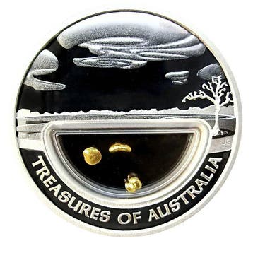 Australië. 1 Dollar 2010 Treasures of Australia Gold Nuggets