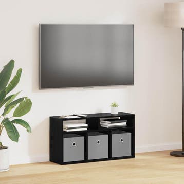 vidaXL Laagkast met lade Zwart Eiken 72 x 22,5 x 38 cm, Verzenden, Nieuw, 50 tot 100 cm, Minder dan 25 cm
