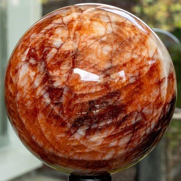 Red Fire Quartz Quality Sphere Bol - Hoogte: 10.7 cm -