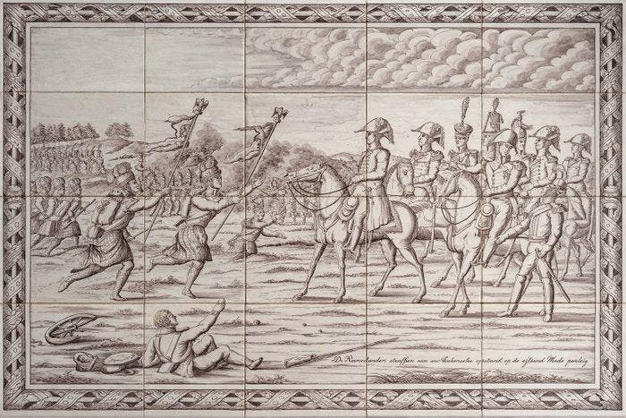 Tegel (20) - TABLEAU Battle of Waterloo Wellington , Prince, Antiek en Kunst, Antiek | Glas en Kristal