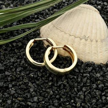 Gouden creolen; 14 karaat; Ø 16,1 mm (Oorbellen), Sieraden, Tassen en Uiterlijk, Ophalen of Verzenden, Gebruikt, Goud, Goud
