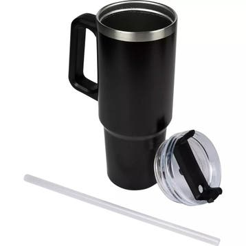 Benson Thermosbeker - 900 ml - Zwart - Transparante Dekse..., Huis en Inrichting, Ophalen of Verzenden, Nieuw