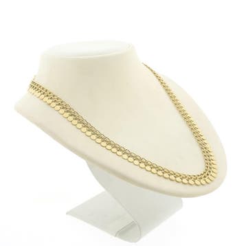 8 karaat collier met bolletjes schakel (Ketting), Ophalen of Verzenden, Gebruikt, Geel, Goud