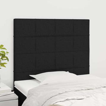vidaXL Hoofdbord zwart 90x5x118/128 cm stof, Verzenden, Nieuw, Zwart, Stof