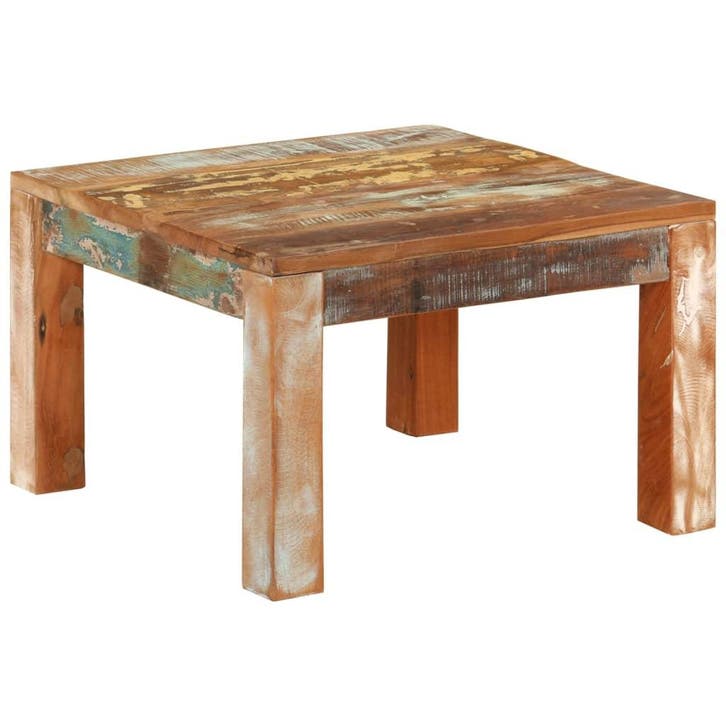 vidaXL Salontafel 55x55x35 cm massief gerecycled hout, Huis en Inrichting, Tafels | Salontafels, 50 tot 100 cm, Vierkant, Nieuw