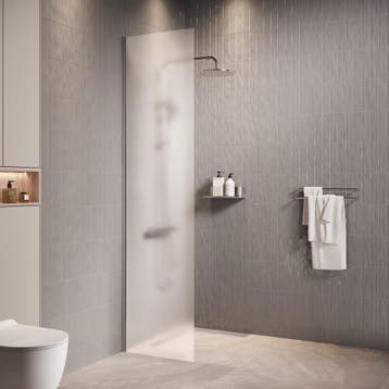 Douchewand Florida 40 x 200 cm Chroom – Inloopdouche 8 mm, Verzenden, Nieuw, Douche