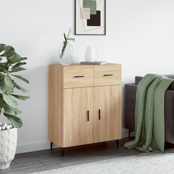 vidaXL Dressoir 69,5x34x90 cm bewerkt hout sonoma, Verzenden, Nieuw, Overige houtsoorten, Minder dan 50 cm