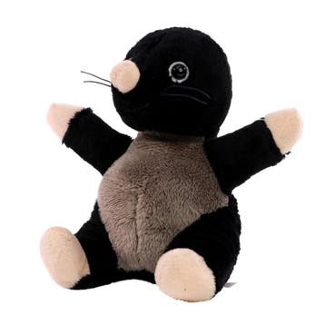 Pluche mol knuffel - zwart - 14 cm - tuindier, Verzenden, Nieuw