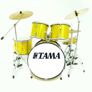 Miniatuur decoratief Tama geel drumstel, Ophalen of Verzenden, Nieuw, Overige typen