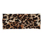Haarband Twist 9cm – Panterprint – Jersey Stof – Bruin Beige, Nieuw
