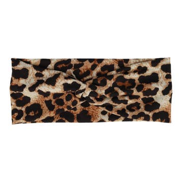 Haarband Twist 9cm – Panterprint – Jersey Stof – Bruin Beige, Nieuw