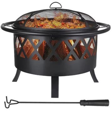 3-in-1 Vuurkom Ø81cm BBQ Grill Vonkbescherming Verwarmer, Verzenden, Nieuw