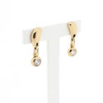 Gouden oorstekers met zirconia (Oorbellen), Gebruikt, Overige kleuren, Ophalen of Verzenden, Met edelsteen