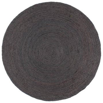 vidaXL Vloerkleed handgemaakt rond 240 cm jute donkergrijs, Verzenden, Nieuw, Grijs