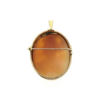 Antiek gouden broche/hanger met camee (Hanger of bedel), Ophalen of Verzenden, Gebruikt, Goud, Overige merken