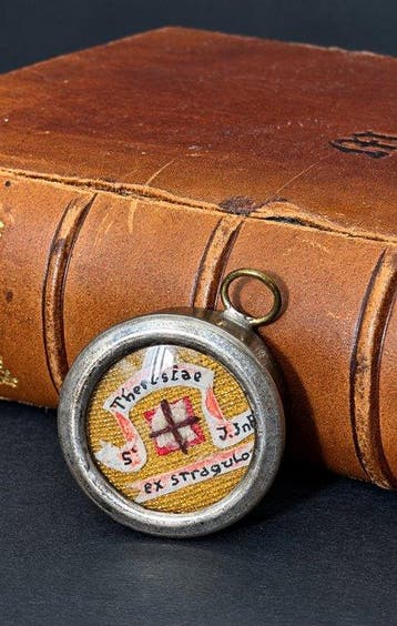 Reliekhouder - Legering, Glas, Textiel - 1850-1900 -
