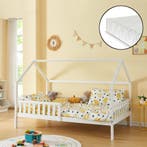 Kinderbed Ydre huisbed met matras en bedbodem 120x200 cm wit, Verzenden, Nieuw