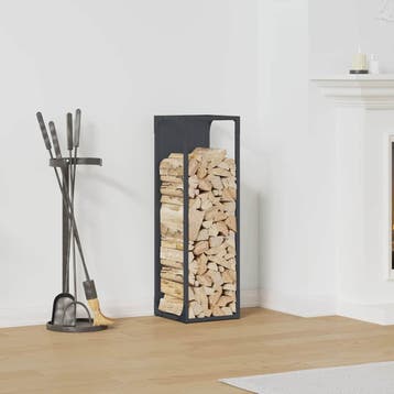 vidaXL Brandhoutrek 25x25x80 cm koudgewalst staal, Verzenden, Nieuw