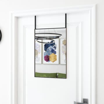 vidaXL Deurspiegel 40x60 cm glas en aluminium zwart, Huis en Inrichting, Woonaccessoires | Spiegels, Verzenden, Nieuw