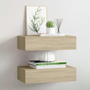 vidaXL Wandschappen 2 st met lade 40x23,5x10 cm MDF, Verzenden, Nieuw
